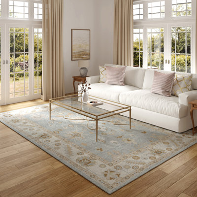 Herny Traditional Oriental Handmade Hand-Knotted Natural Wool Indoor Area Rug