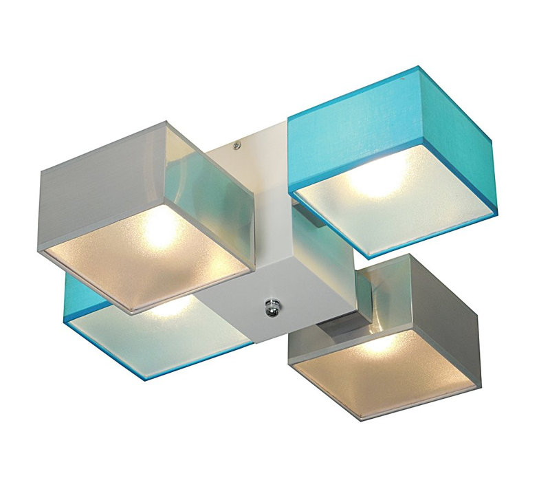 Miranda Semi Flush Mount, Light brown, Silver/Blue