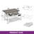  Folding Lifting Coffee Table, 4-In-1 Convertible Table With RGB Light And Type-G Outlets, Light Oak And White