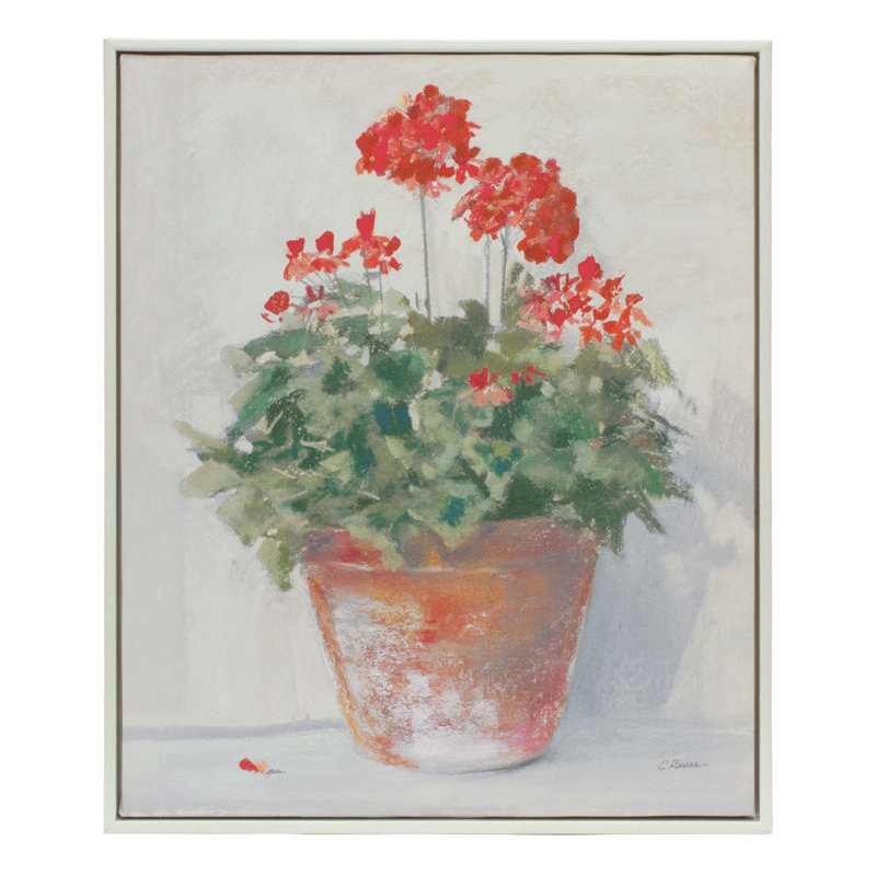 Impression encadrée de géranium en pot (ensemble de 2)