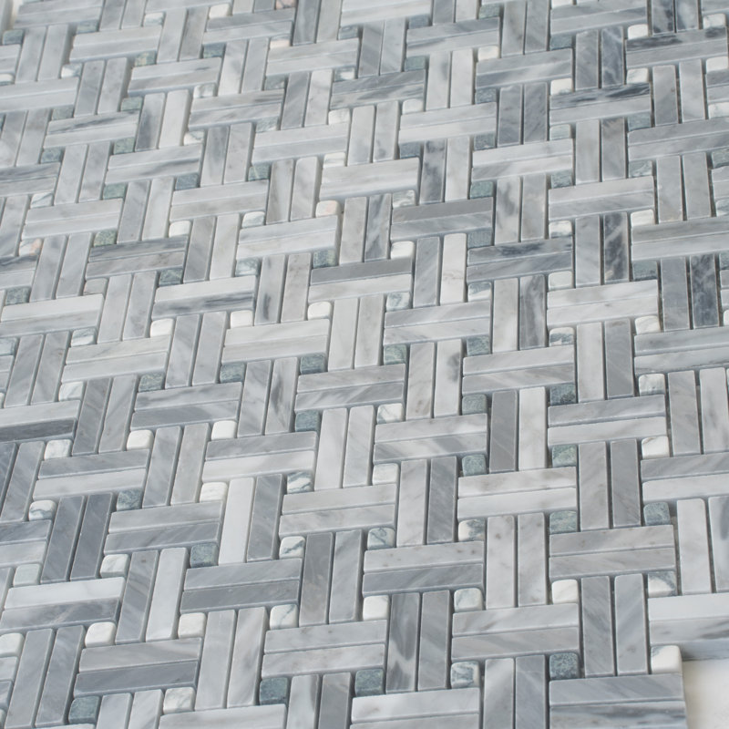 11.2" X 11.5" Doubleweave Marble Mosaic Tile