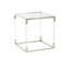 Table d'appoint en forme de cube en plastique avec supports argentés Nichalaus