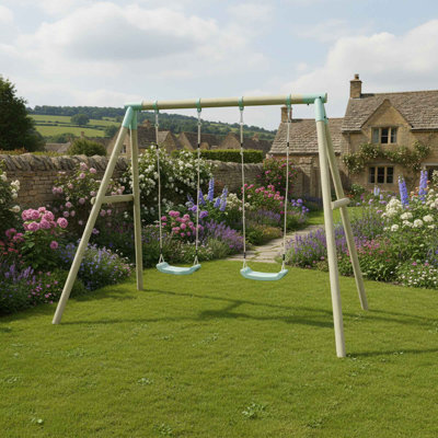 Mercia Wooden Round Pole Double Swing