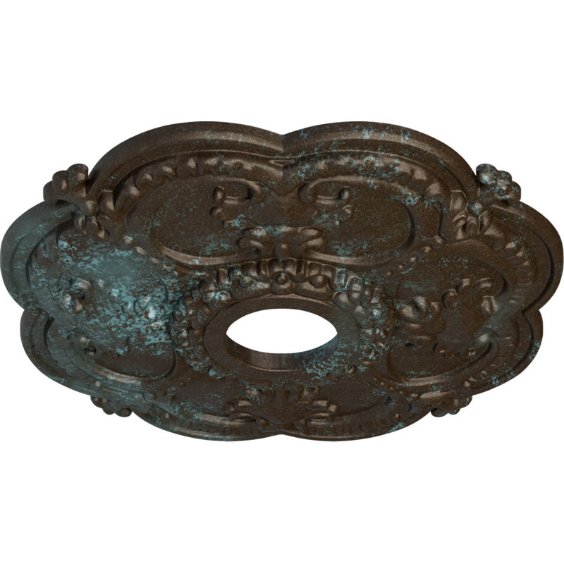 Médaillon de plafond l 3,5 po x P 3,5 po Rotherham, Patine bleue bronze