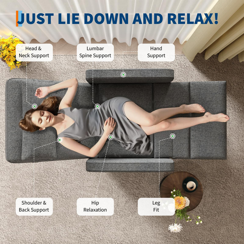 Recliner Chair Living Room Chair Adjustable Power Recliner with Massage & Heat Side Pockets & USB Port, Gray
