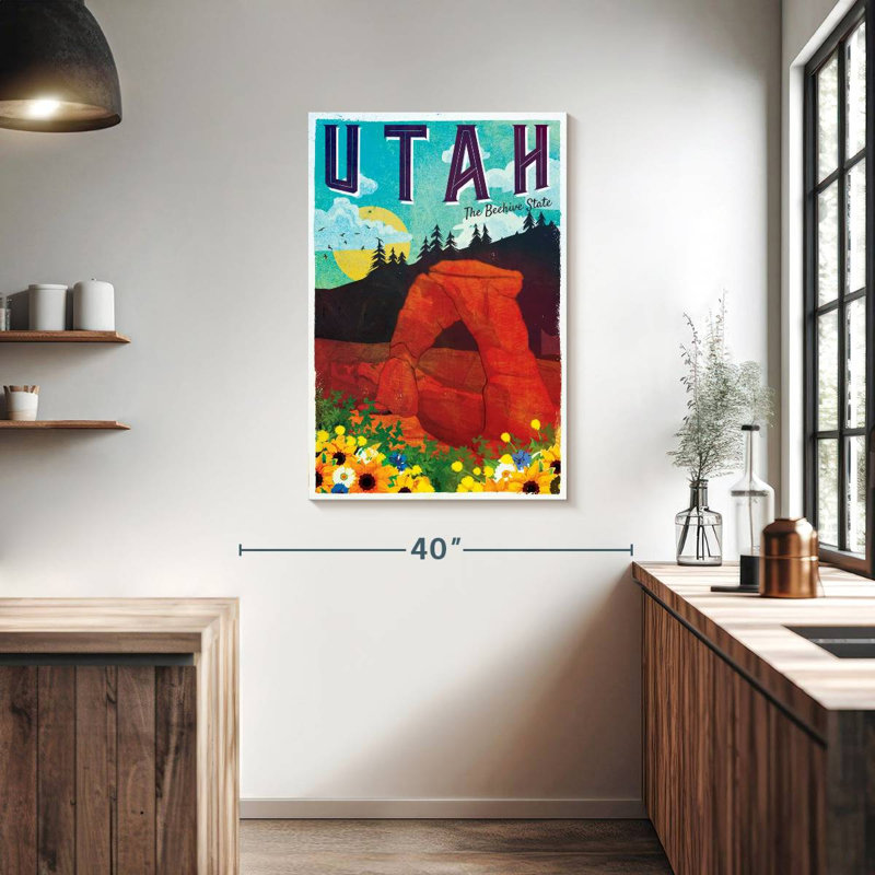 Utah The Beehive State, H 39 po x l 26 po