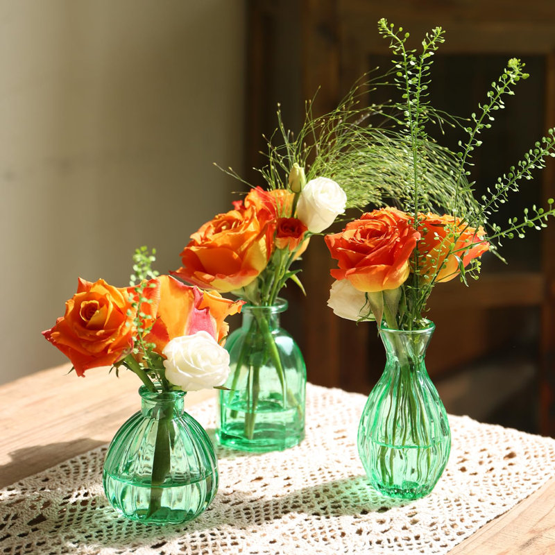 Ensemble de 12 vases Bud, Vert