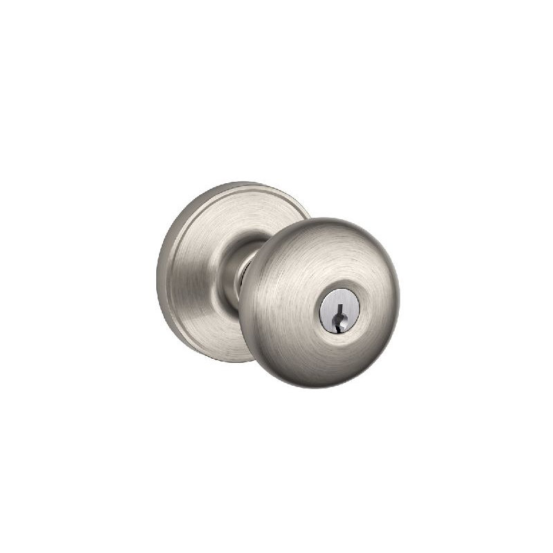 Stratus Knob Keyed Entry Lock, Satin Nickel