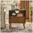 Mid Century Modern Fluted Nightstand With Charging Station, USB Ports, And Outlet Hole, 4 Solid Wood Legs, Open Space, And Drawer, Walnut