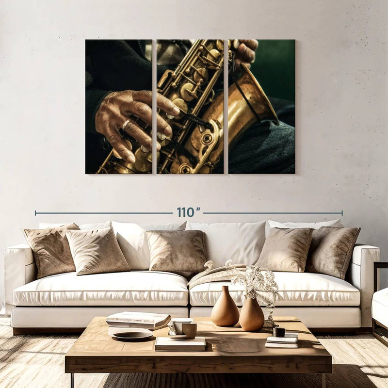 Abarca Old Saxophonist, 48" H x 74" W