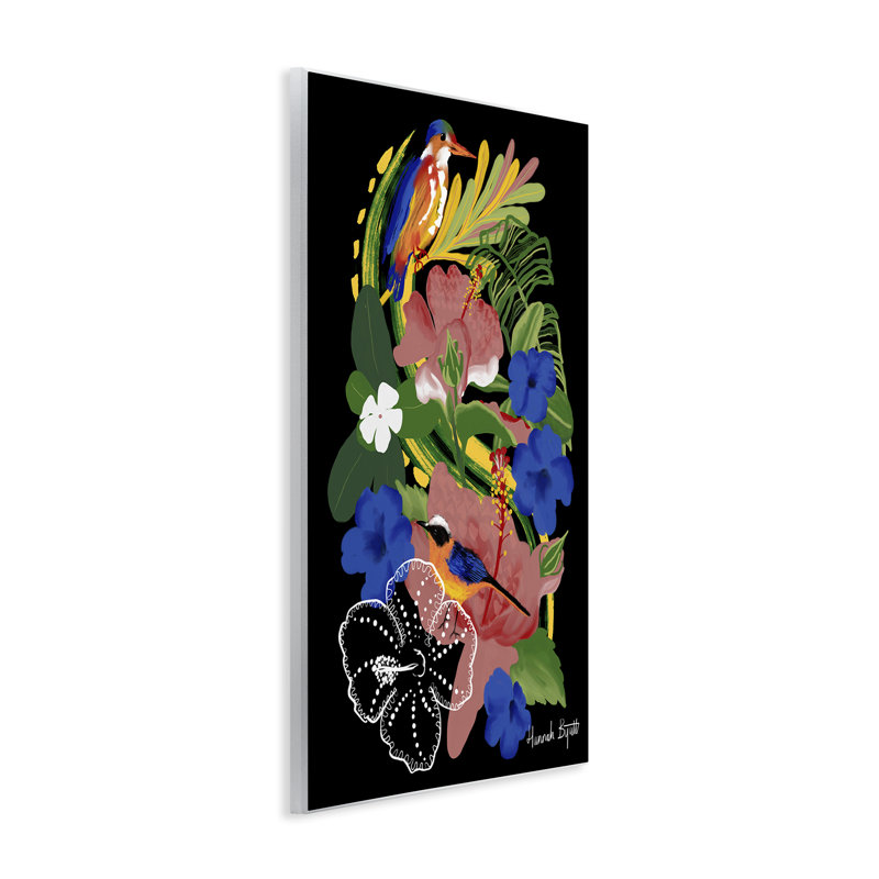 Art mural tropical tropical de style Gambie par Hannah Byatt, H 15 po x l 10 po