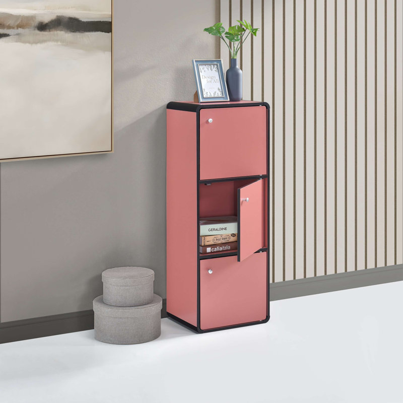 Bibliothèque fermée Stover Wood 3-Cubed, Rouge