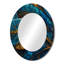 «Rahab Blue and Gold Melody Of Boho I», miroir décoratif en plumes Boho, miroir mural traditionnel, impression d'art en métal-346504432-346504433