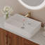 Meuble-lavabo moderne de 36 po avec lavabo vasque en céramique, armoire d'appoint dorée