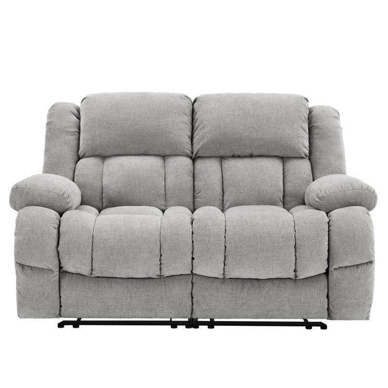 Canapé Hadiya 2 places 66,1 cm de large, ultra doux, inclinable à la main, Gris chenille