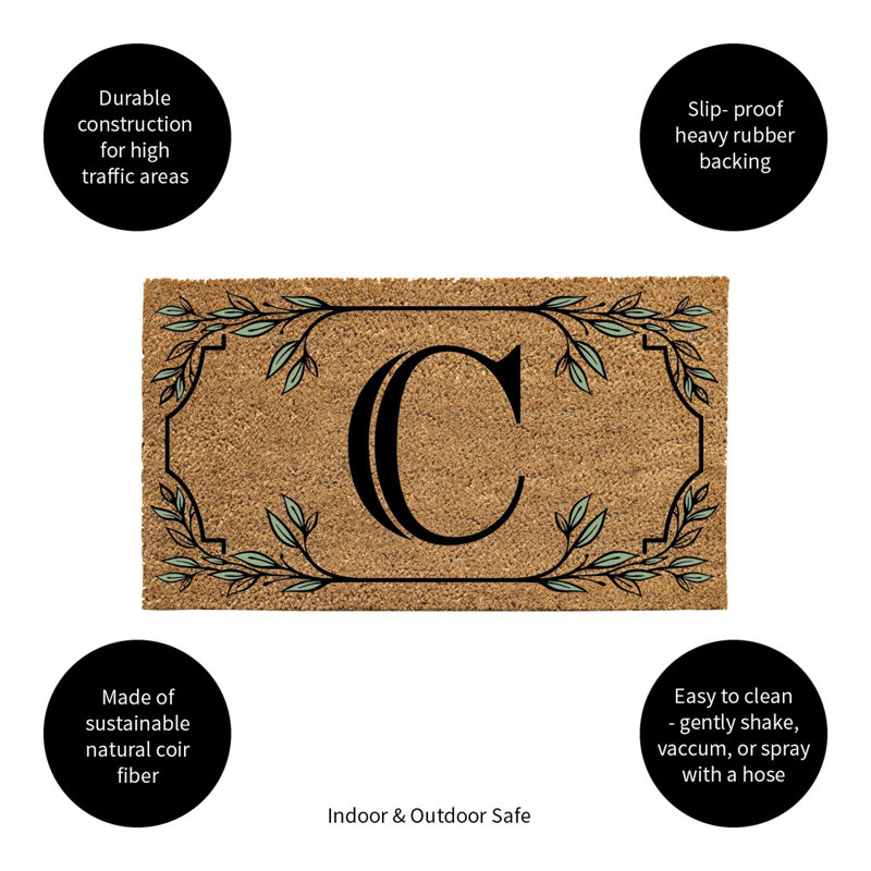 Monogram Coir Mat, Letter "C"