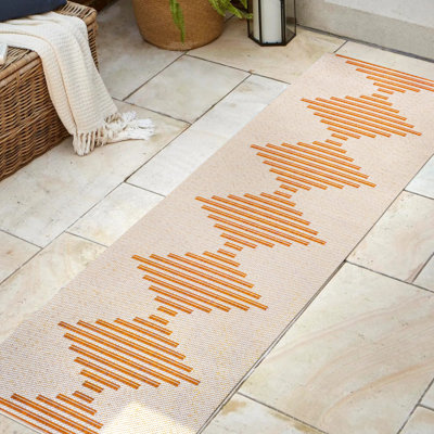 Tapis intérieur / extérieur beige / orange Dantrel