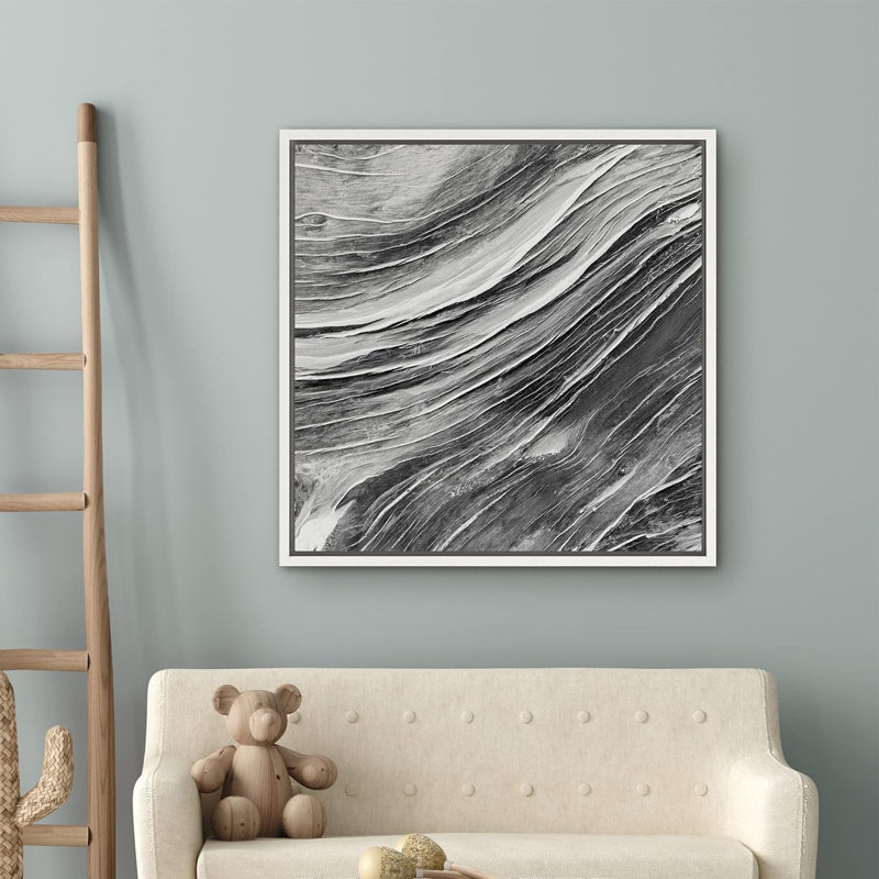 Dérive vieillie, grain de bois, écorce, plante, photographie, rustique, gros plan, noir et blanc foncé, impression sur toile