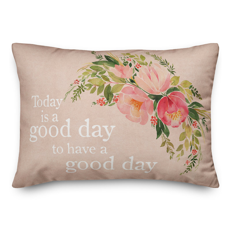 Good Day Flowers Floral Lumbar Pillow