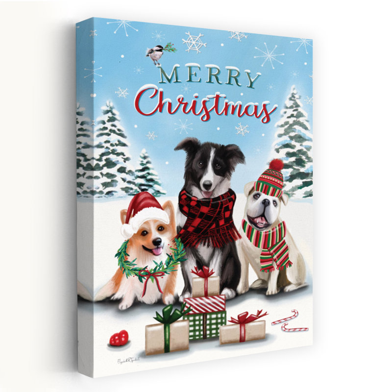 Merry Christmas Dogs II, H 24 po x l 16 po