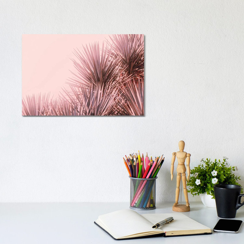 Boho Pink Palms by Ann Hudec - Wrapped Canvas Print, 20.32 cm H x 30.48 cm W