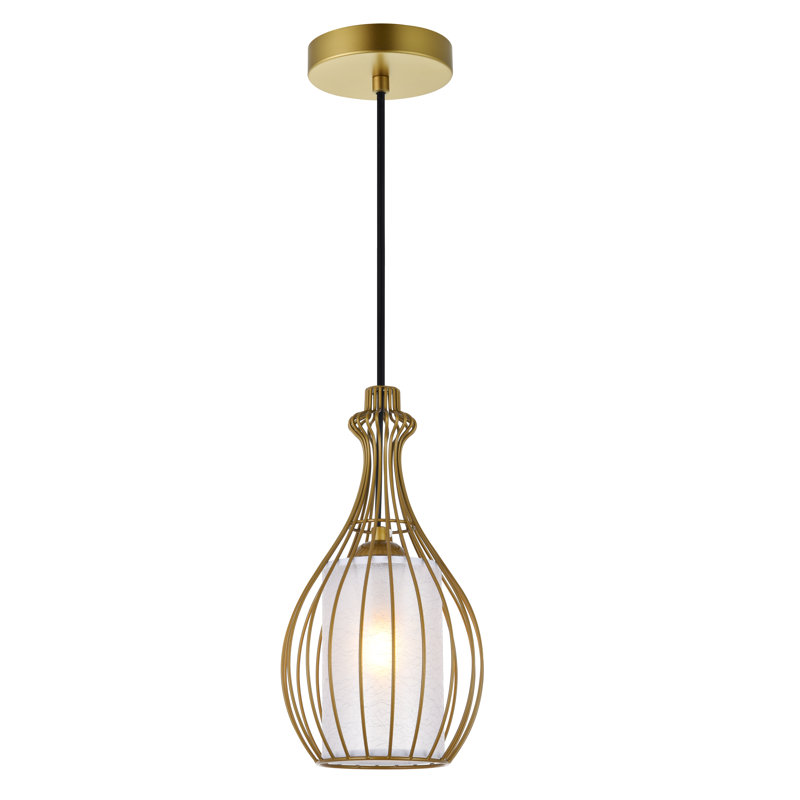 Davon 1-Light Dimmable Teardrop Pendant, Brass