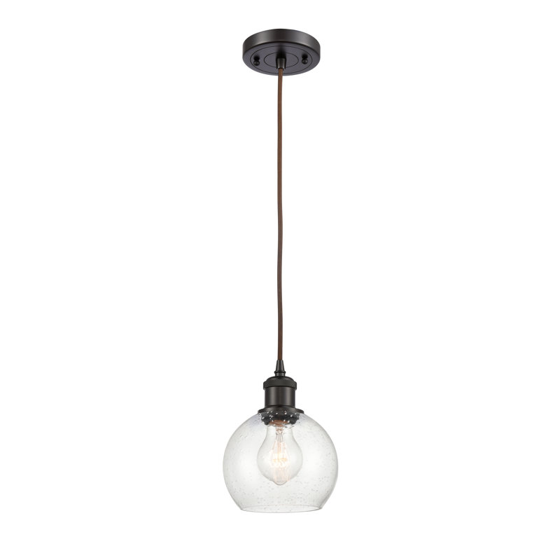 Luminaire suspendu sphérique 1 lumière Roxane, DEL, Bronze huilé