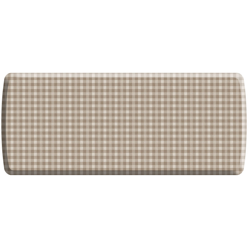 Anti-Fatigue Kitchen Comfort Mat, Cottage Check Pattern In Tan, Tan, 30" x 72"