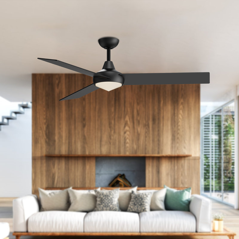 Ventilateur de plafond DEL standard à 3 pales de 56 po Owens avec télécommande et ensemble d'éclairage inclus