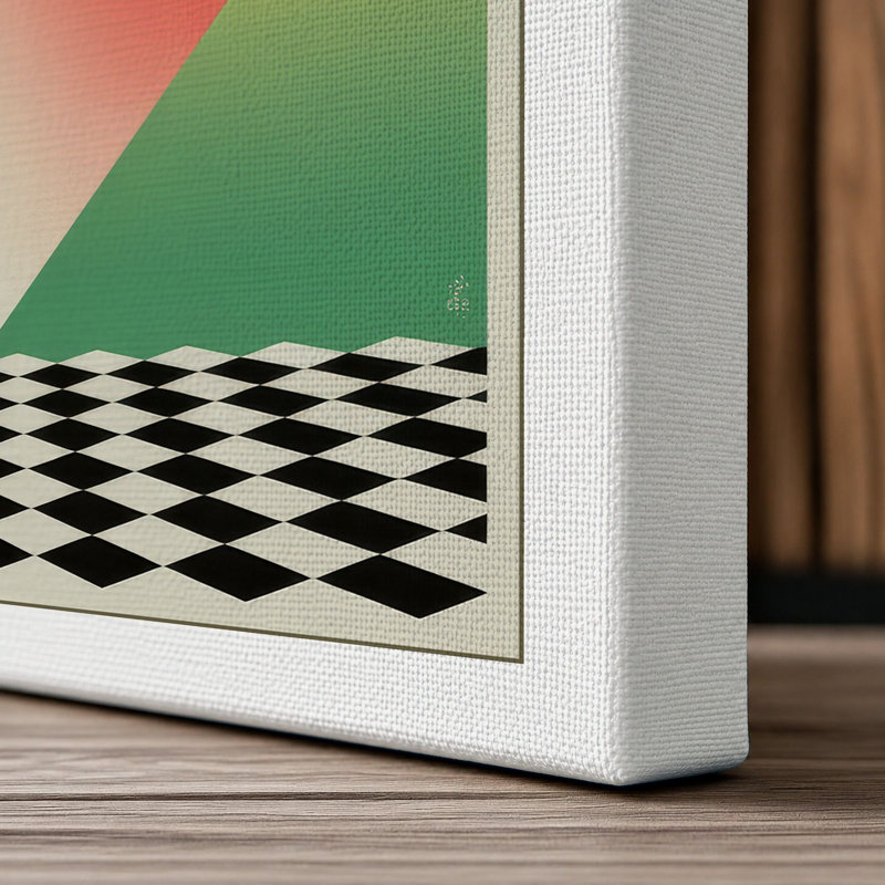 Leaping Rabbit Art Deco - Wrapped Canvas, 36x24 - 91.4 x 61.0 cm, White Border