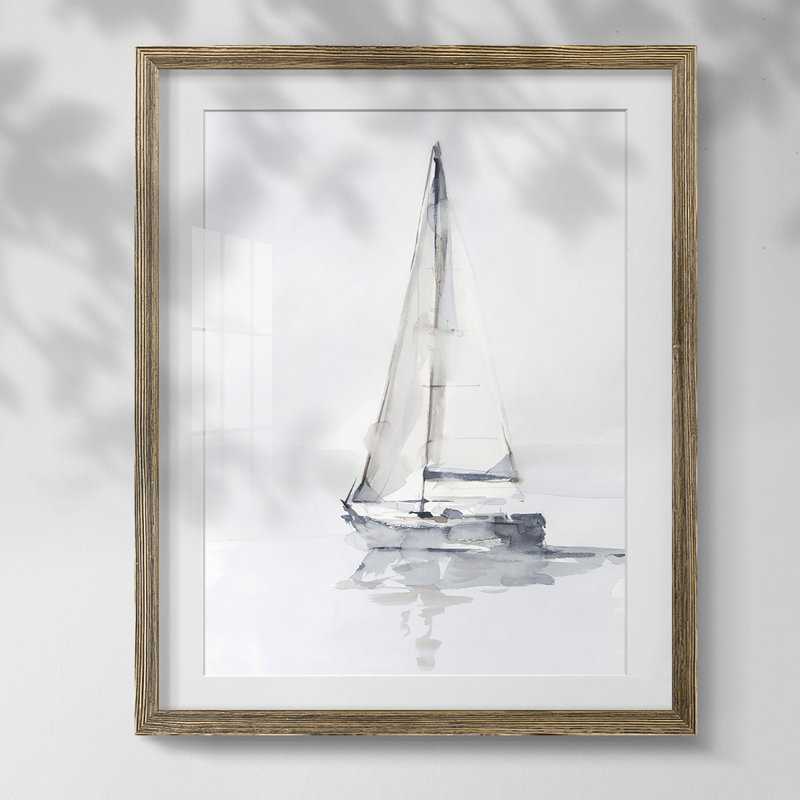«Inkwell Intersect II», reproduction encadrée, Blanc, Papier avec cadre noyer