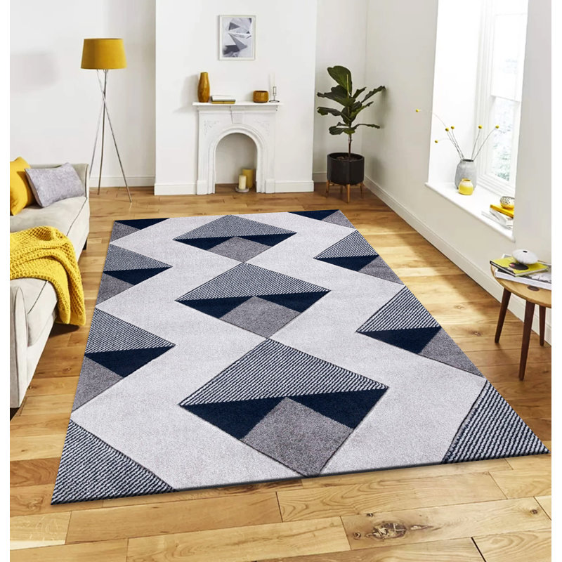 Jenna Geometric Area Rug, Rectangle 80 x 150cm 