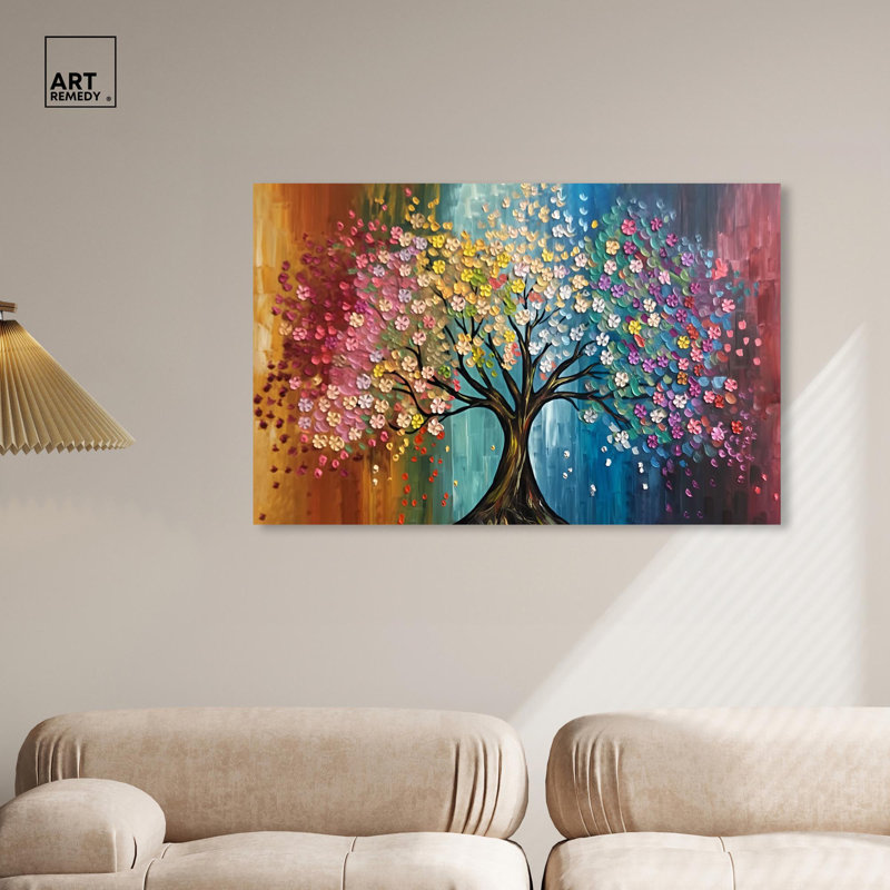 «Tiny Flowers in Arbor I», toile colorée par Art Remedy, H 30 po x l 45 po x P 1,5 po, Toile tendue