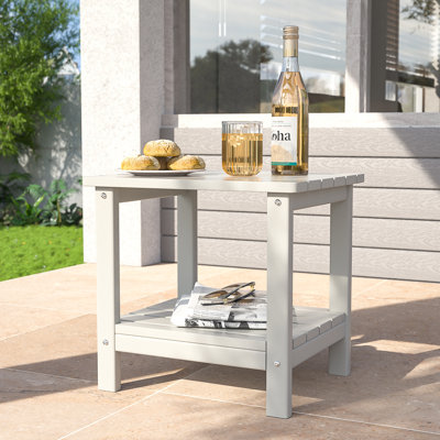 Table de rangement d'extérieur en PEHD de qualité supérieure - Durabilité toutes saisons et parfaite pour tout patio