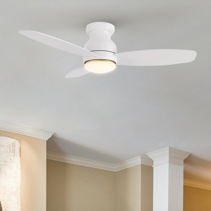  48" Ceiling Fan With Remote, Light Kit Included., White