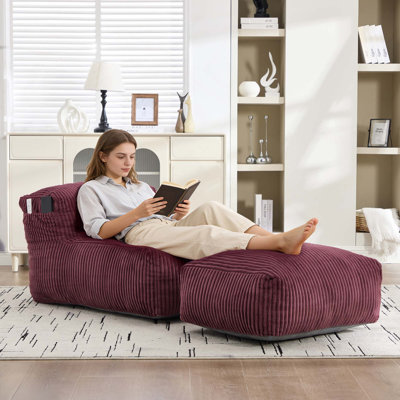 Fauteuil à billes en mousse à mémoire de forme avec repose-pieds Comfy