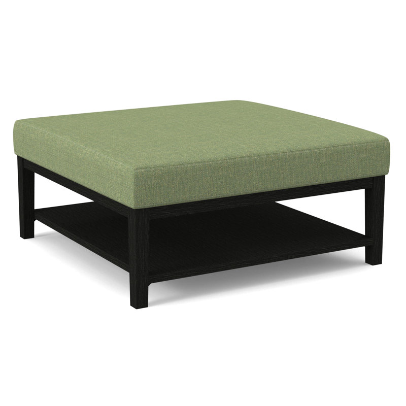 Hammond Square Ottoman, Antique Black Finish, Gray Sugar Performance; 0863-84
