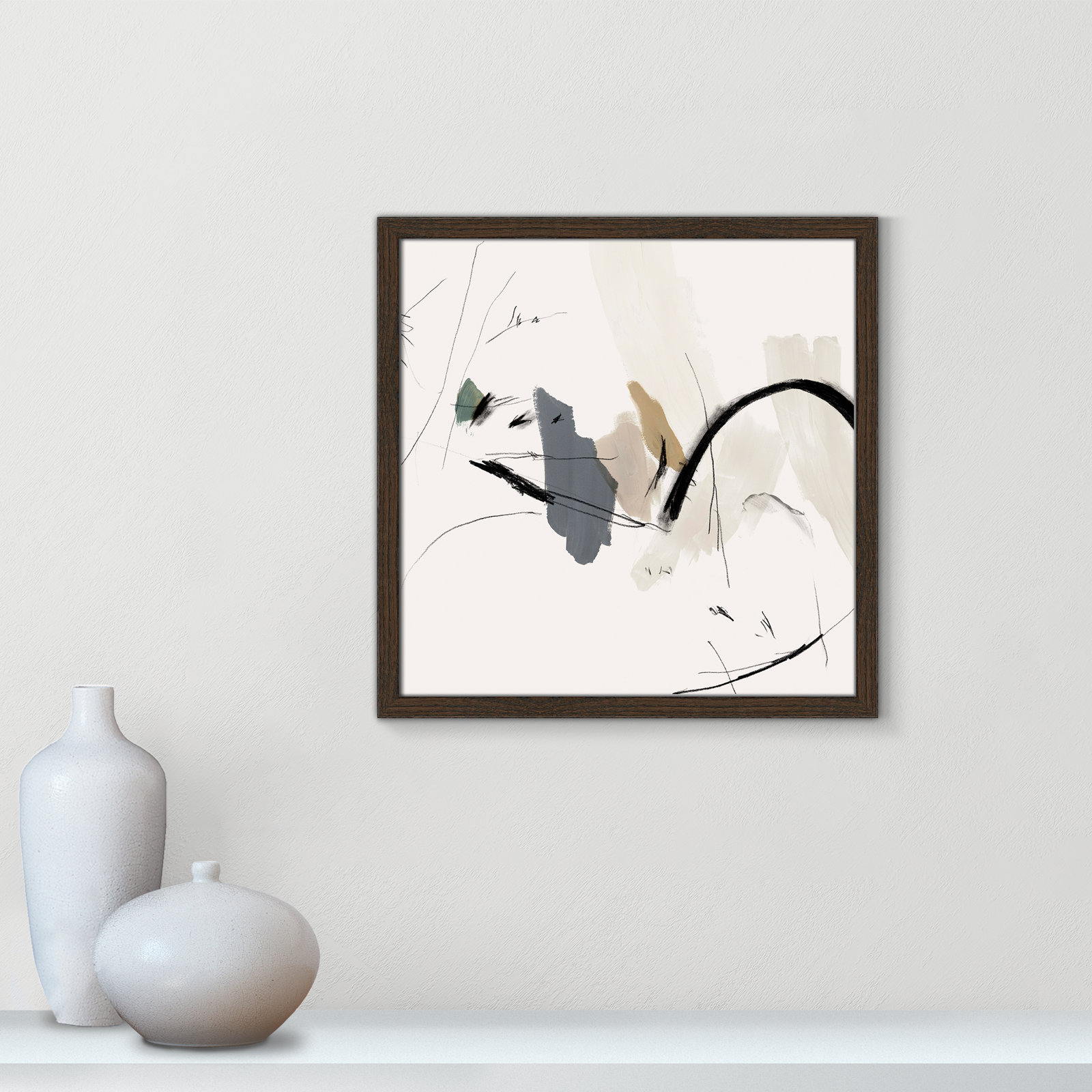 Heavenly "Heavenly II" Print, 17" H x 17" W x 0.75" D, Walnut