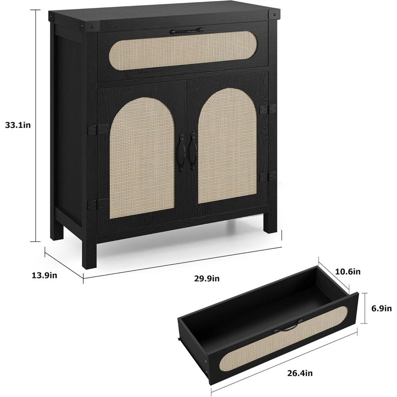 33.1cm Kitchen Pantry, Black 