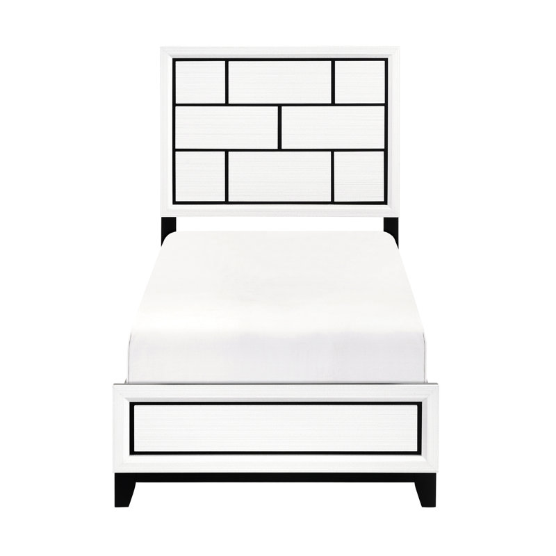 Lit simple au fini blanc, attrait moderne et ambiance contemporaine Black Line, Lit simple