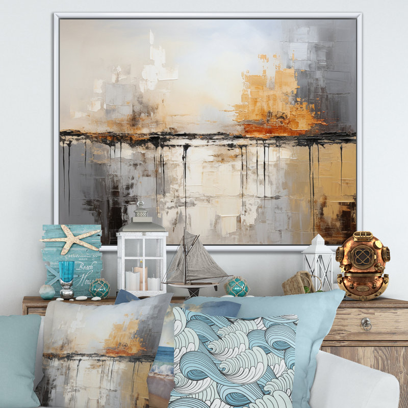 Coastal Sand Coastal Dunes IV - Imprimé, H 24 po x l 32 po x P 1 po, Cadre flottant blanc