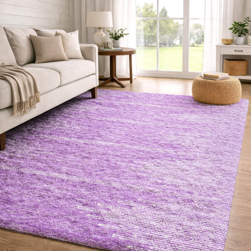 Tapis à poil long de qualité supérieure lavable à la machine ADS647, Lavender, 8' x 10'