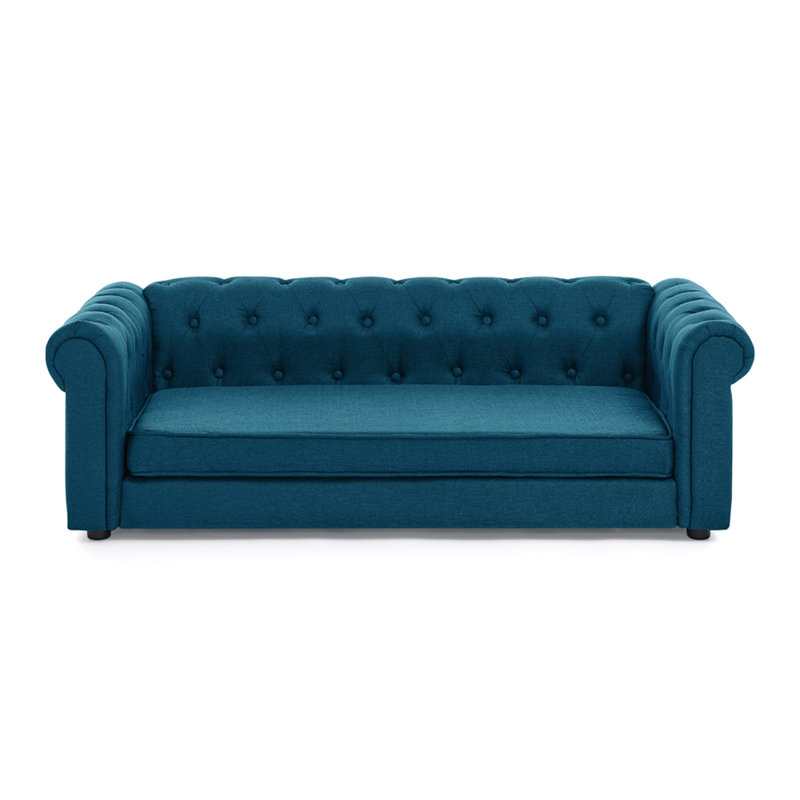 Élégant lit rectangulaire pour animaux de compagnie pour chiens de grande taille et surdimensionnés, Bleu très foncé