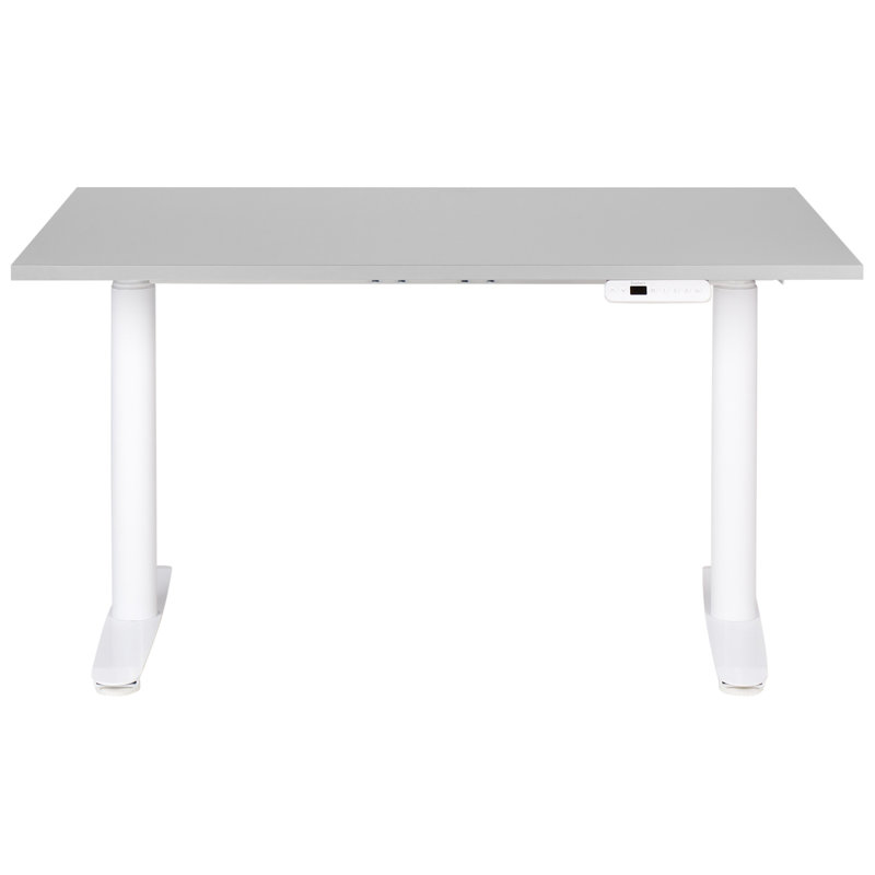 Garrey Adjustable Metal Base Standing Desk, 132cm H x 120cm W x 72cm D, White, Grey