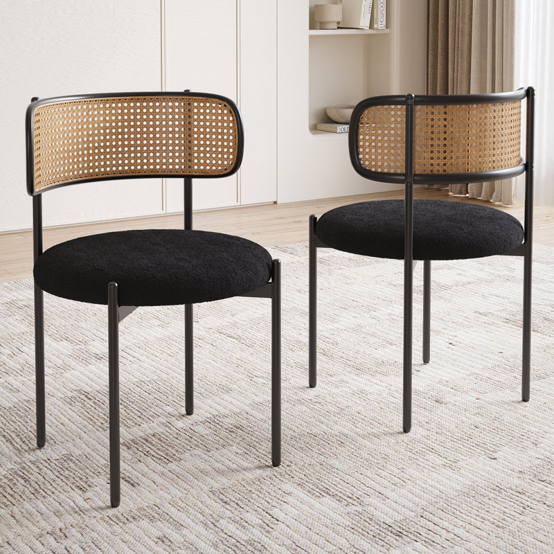 Chaises de salle à manger rembourrées Modern, Noir