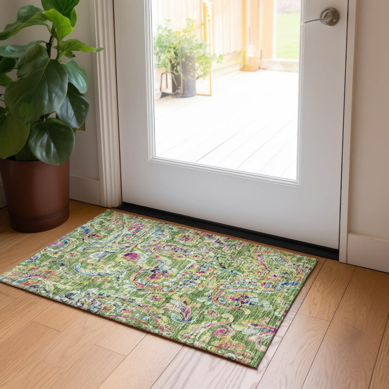 Malcom Washable Paisley Non-Slip Area Rug , Rectangle 2'6" x 3'10"