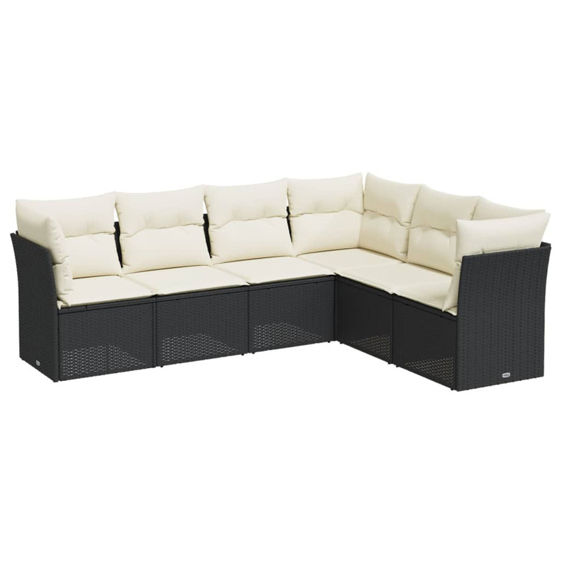 Vidaxl Garden Sofa Set Black, Cream White