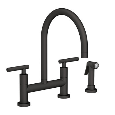 East Linear Kitchen Bridge Faucet with Side Spray