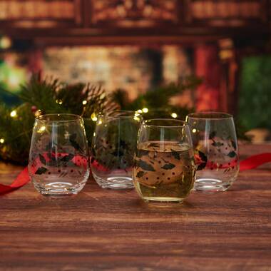 Elcio 17 oz. Christmas Joy Stemmed Wine Glass with Matching Gift Box