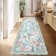 Farmhouse Floral Rug Washable Rug Non Slip Modern Scalloped Carpet, Soft Non Shedding Indoor Carpet, Low Pile Thin Foldable Printed Mat